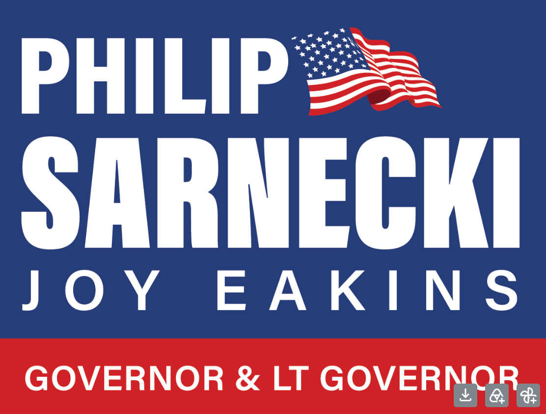 Philip Sarnecki for Governor and Joy Eakins for Lieutenant Governor — Sarnecki/Eakins ticket